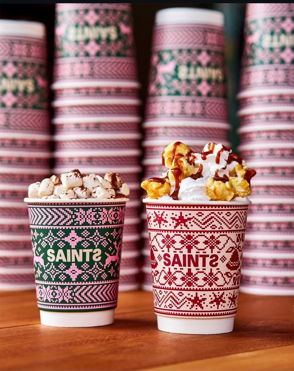 SAINTS Christmas edition paper cups