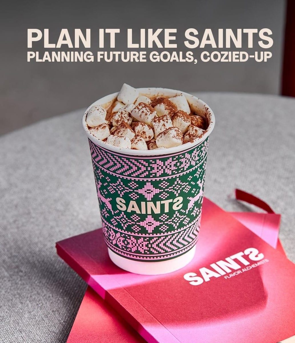 SAINTS knit-pattern paper cup